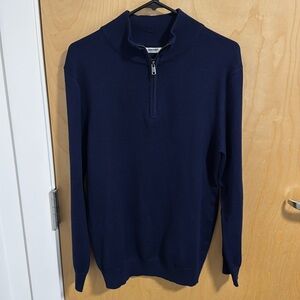 Blue Long sleeve quarter zip pullover